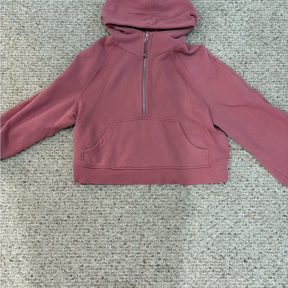 lululemon salmon pink scuba half zip
